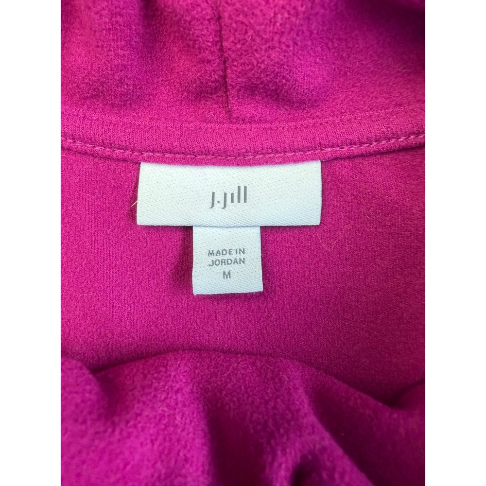 J Jill Cowl Neck Fleece Tunic Medium Magenta Pink Long Sleeve Soft Cozy Pullover - Picture 7 of 13
